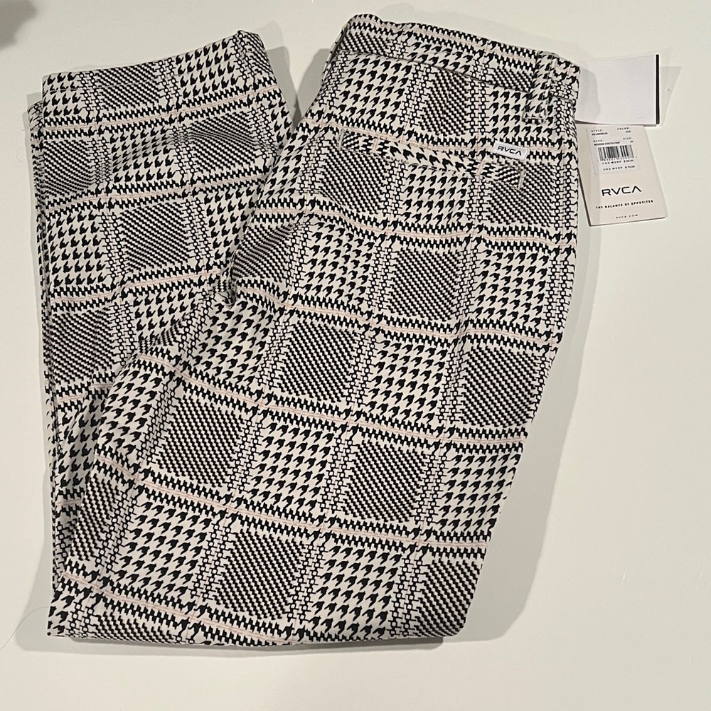 RVCA Monochrome Houndstooth Plaid Pants